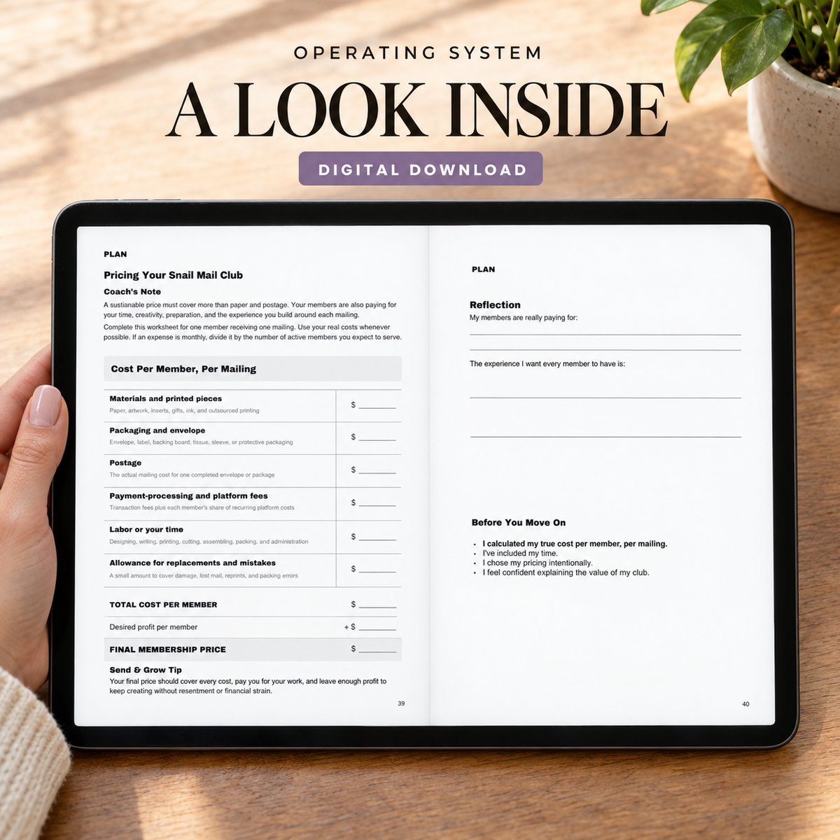 The Snail Mail Operating System Business Workbook DIGITAL DOWNLOAD