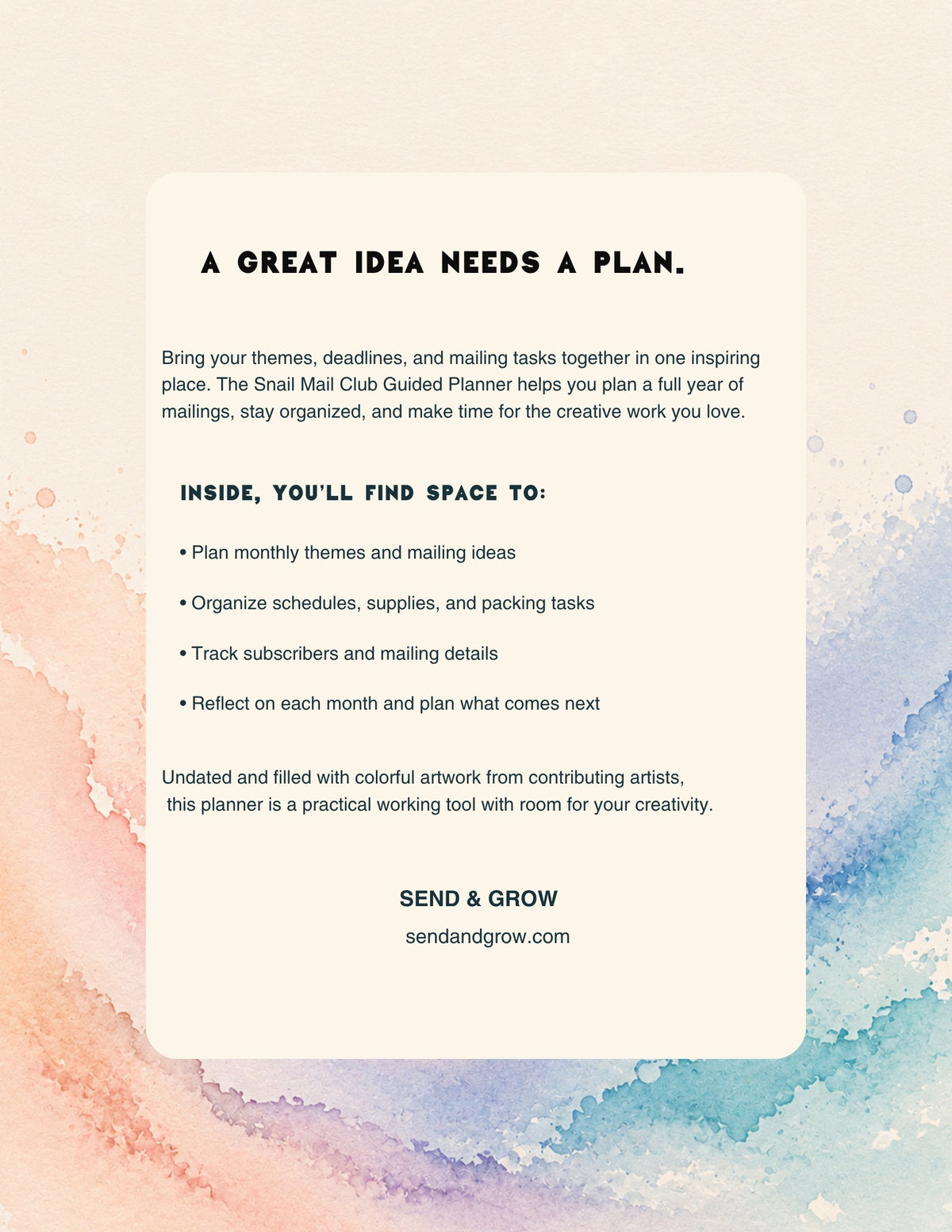 The Snail Mail Club Guided Planner  DIGITAL DOWNLOAD