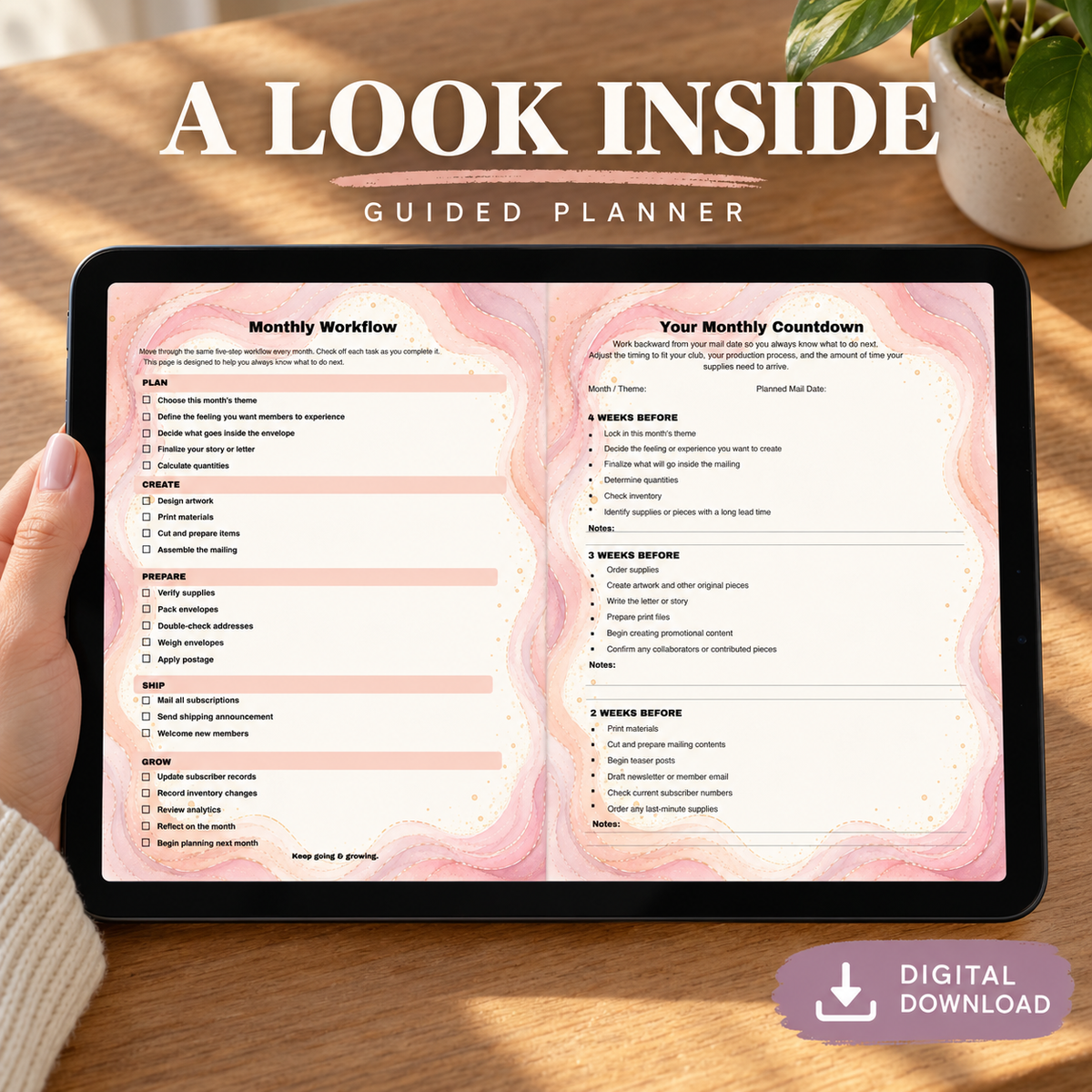 The Snail Mail Club Guided Planner  DIGITAL DOWNLOAD
